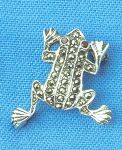 7167 Sterling Silver Marcasite Little Frog Brooch